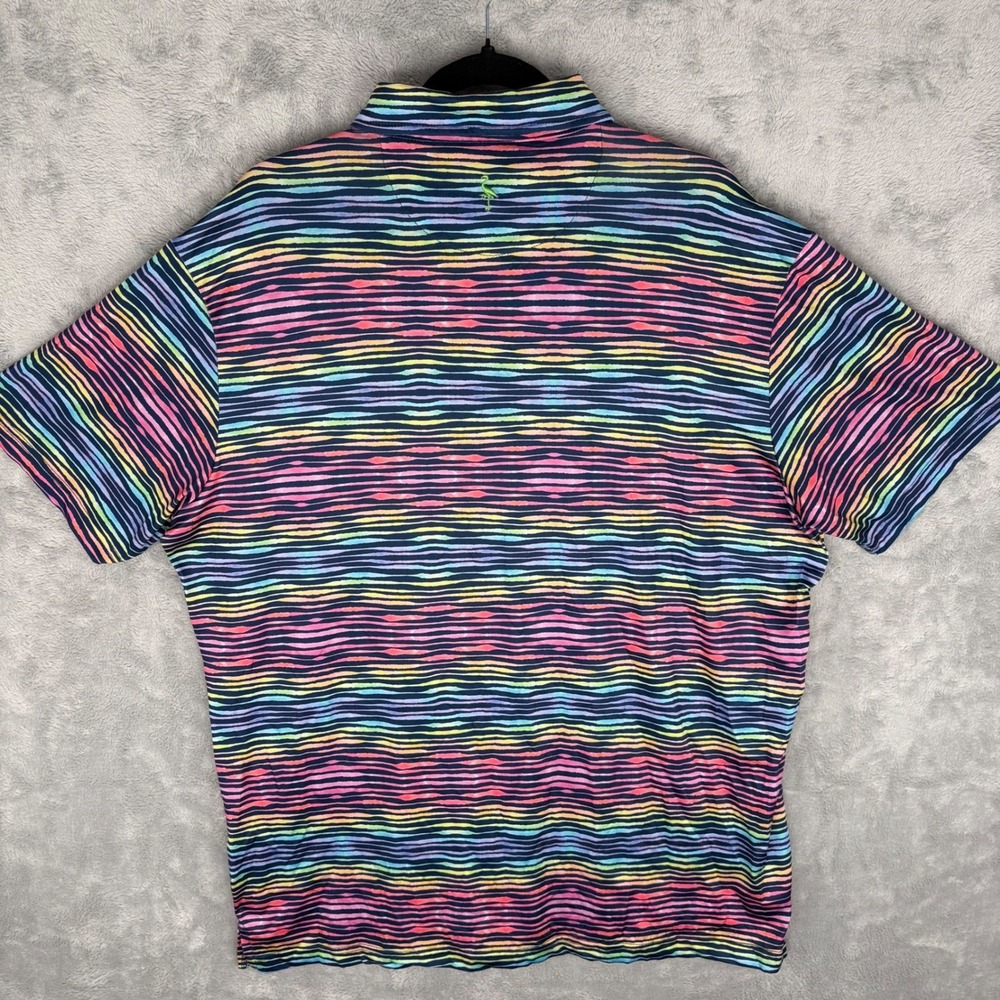 Tailor Byrd Men SPF 30 Performance Golf Polo Colorful Geometric Design Size XL - Picture 7 of 10